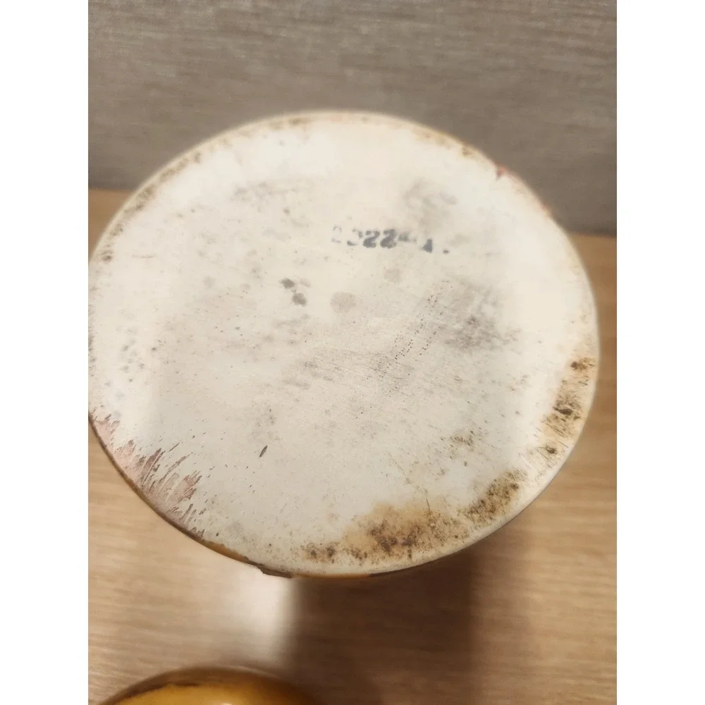 Vintage MCM Holiday Designs Tea Lidded Ceramic Canister‎ Harvest Yellow Mushroom